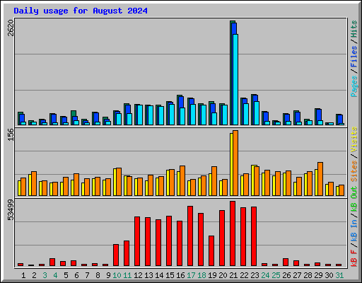 Daily usage for August 2024