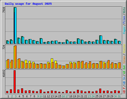 Daily usage for August 2025