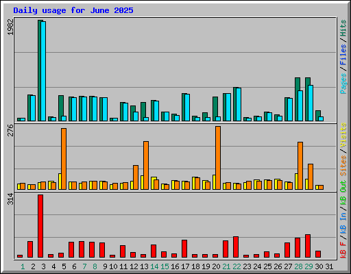 Daily usage for June 2025