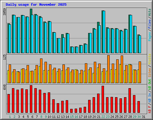 Daily usage for November 2025