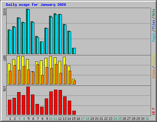 Daily usage for January 2026